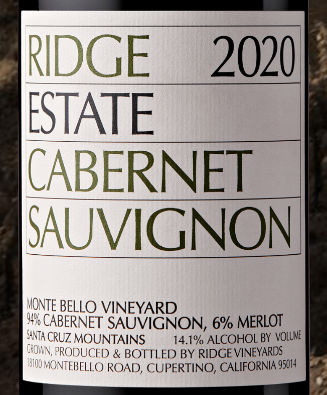 Ridge Vineyards Estate Cabernet Sauvignon (375mL)