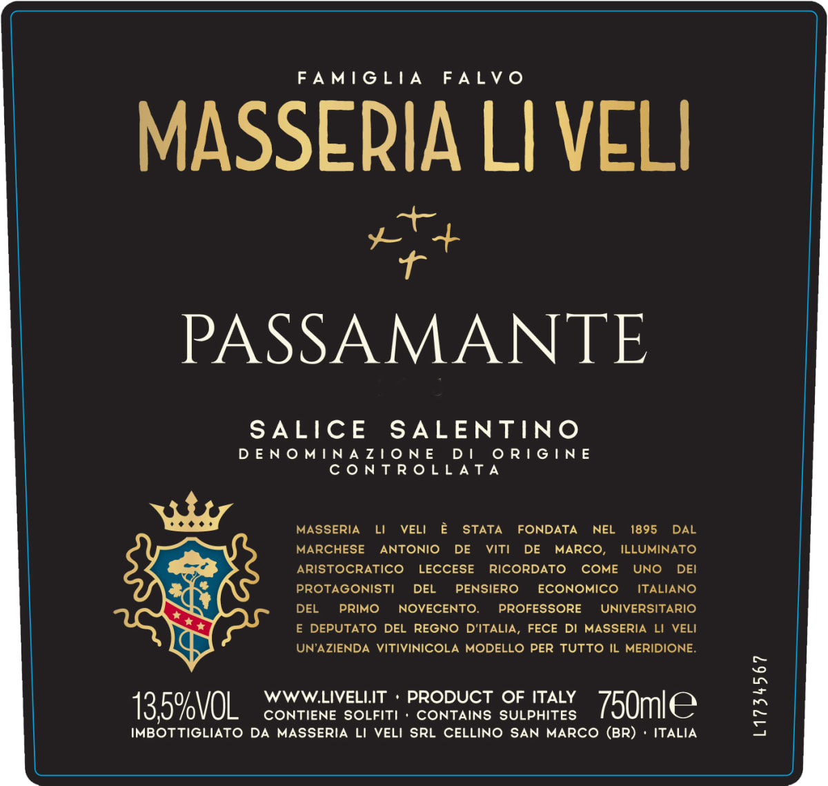 Masseria Li Veli "Passamante" Salice Salentino Negroamaro