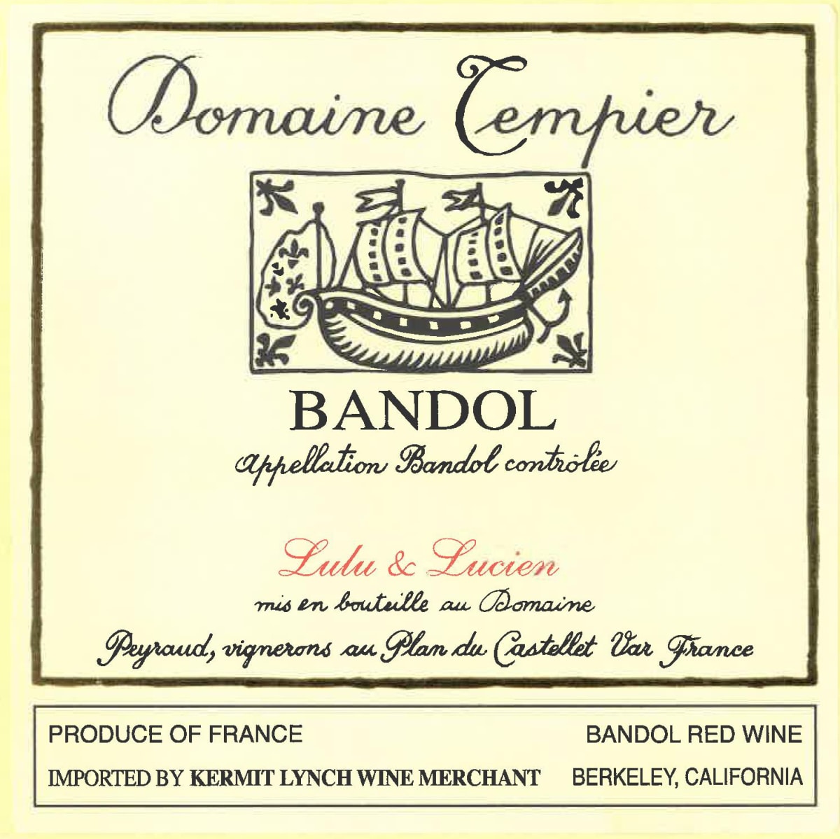 Domaine Tempier "Lulu & Lucien" Rouge