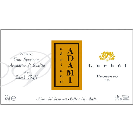 Adami Garbel Brut Prosecco (375mL Half Bottle)