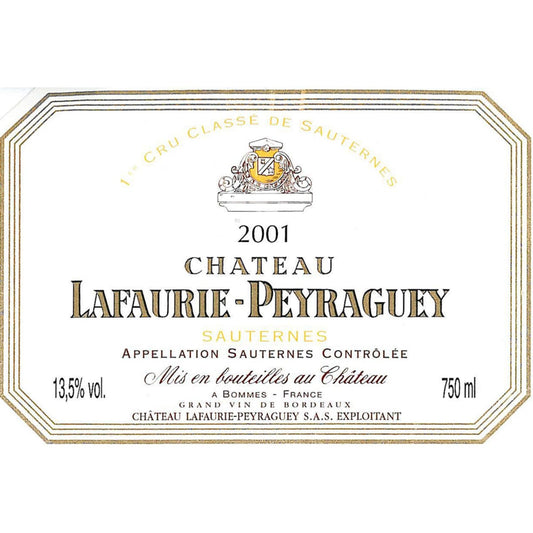 Chateau Lafaurie-Peyraguey 1er Cru Classé de Sauternes (2001) 375mL