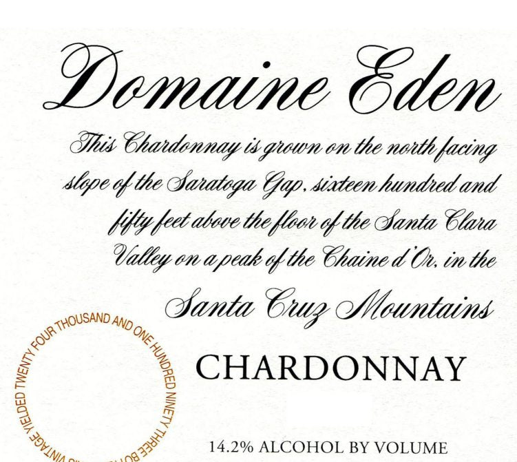 Domaine Eden Chardonnay (Santa Cruz) '19