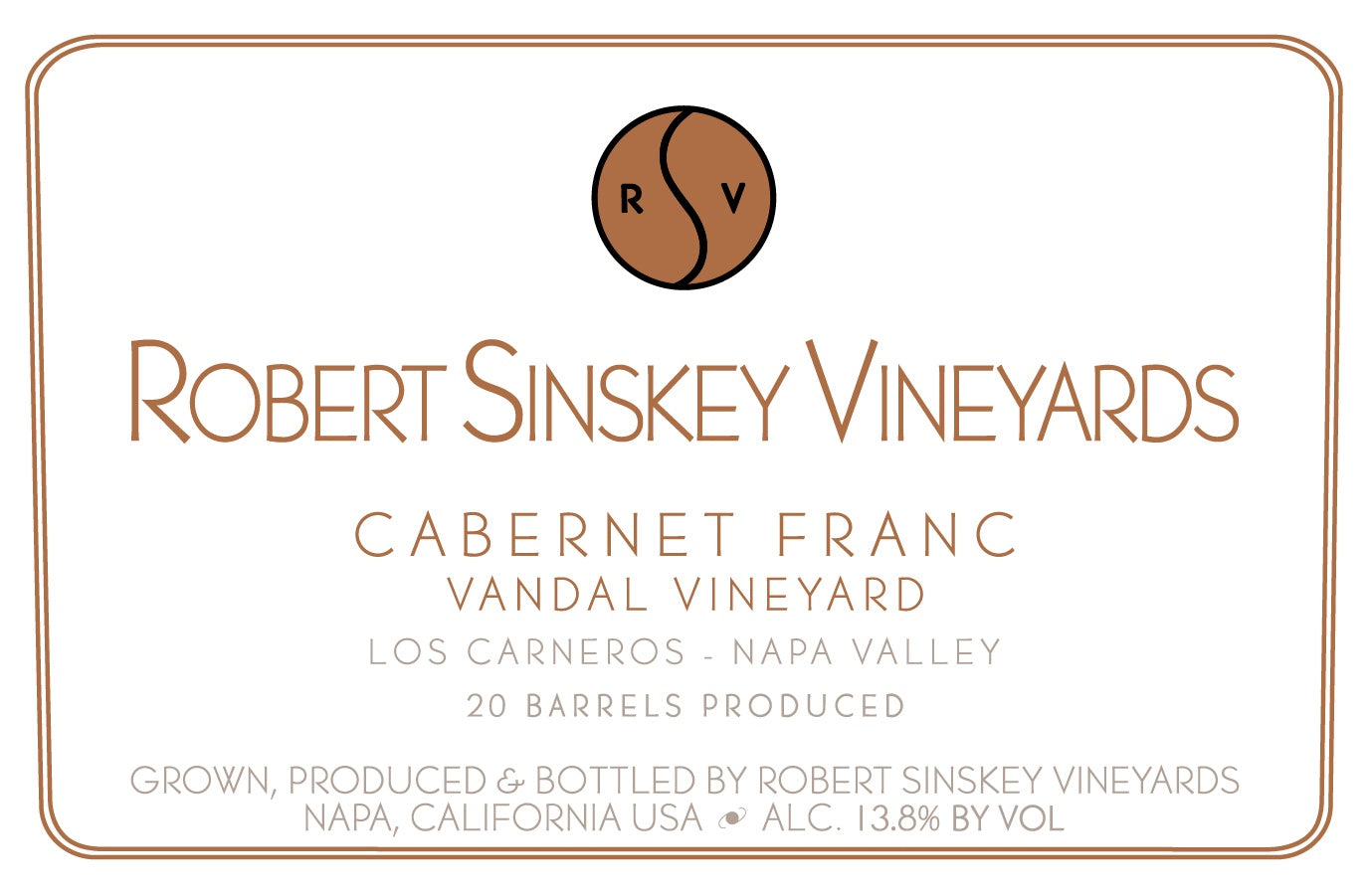 Robert Sinskey Vineyards "Vandal Vineyard" Cabernet Franc