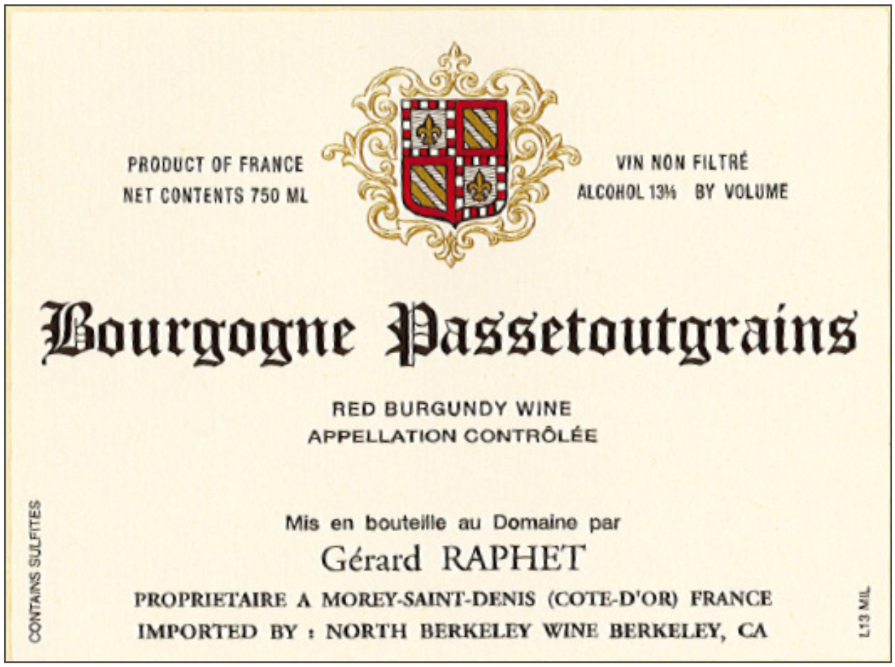 Domaine Gérard Raphet Bourgogne Passetoutgrains