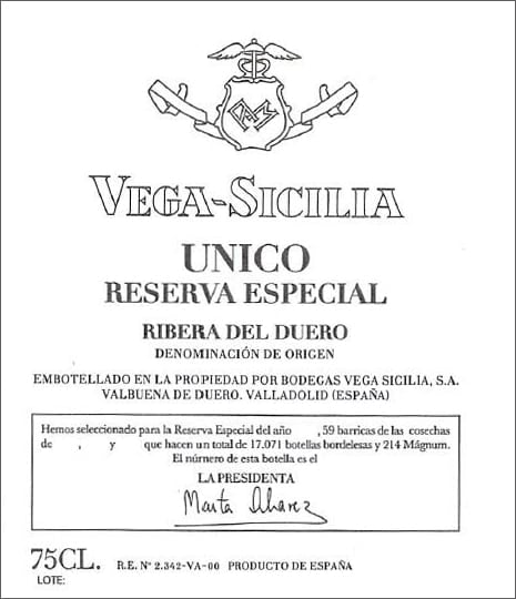 Tempos Vega Sicilia Unico Reserva Especial