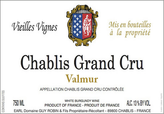 Domaine Guy Robin Chablis "Valmur" Grand Cru (Vieilles Vignes)