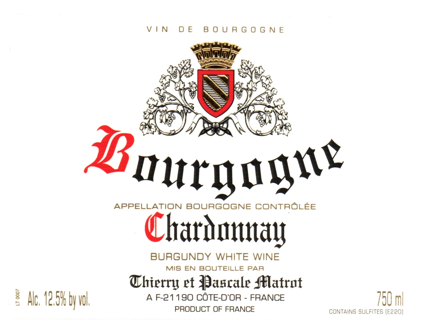 Domaine Thierry et Pascale Matrot Bourgogne Blanc (375mL) (Chardonnay)